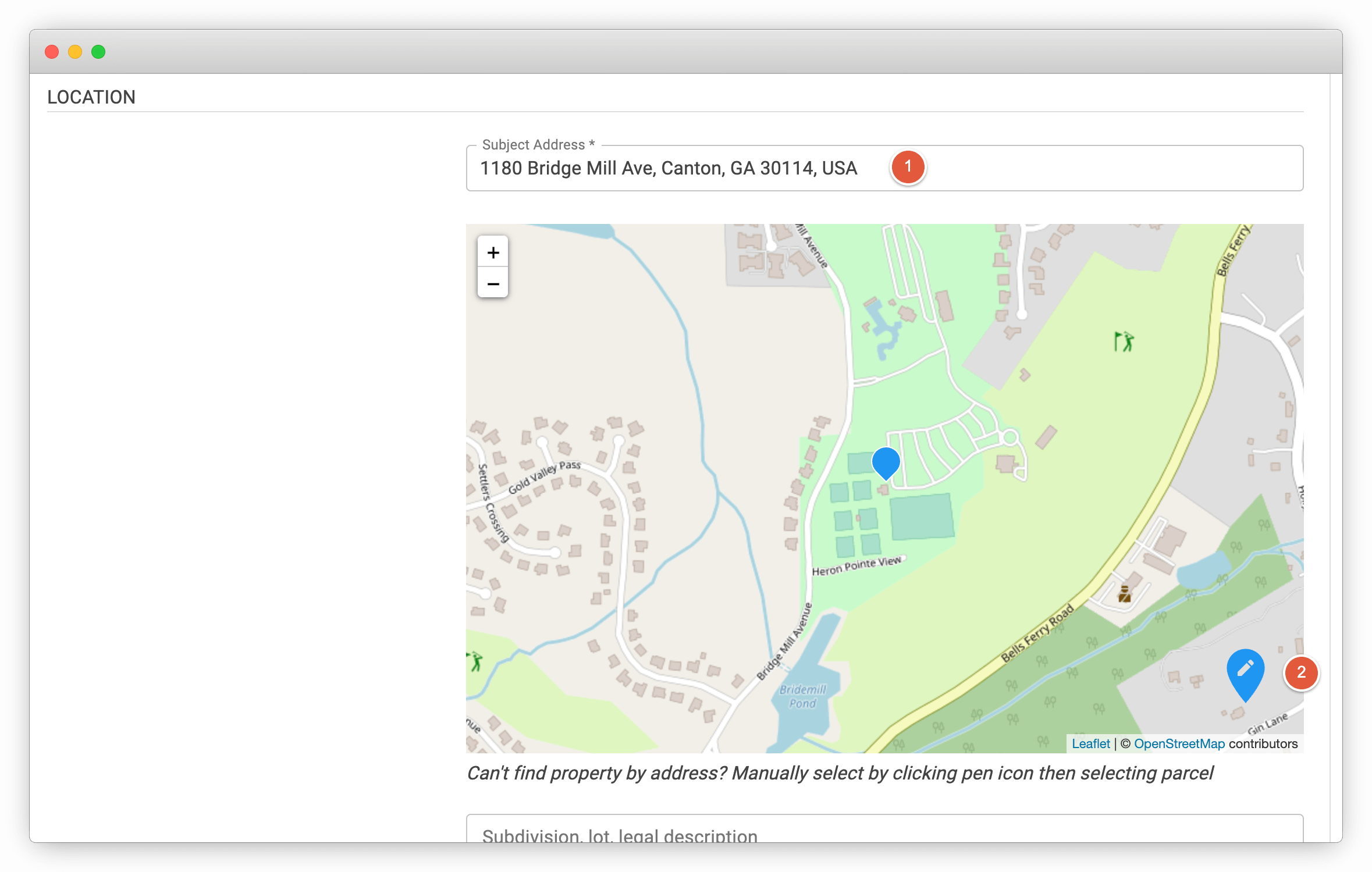 Manually Geocode Address - Add 1 & 2 Image