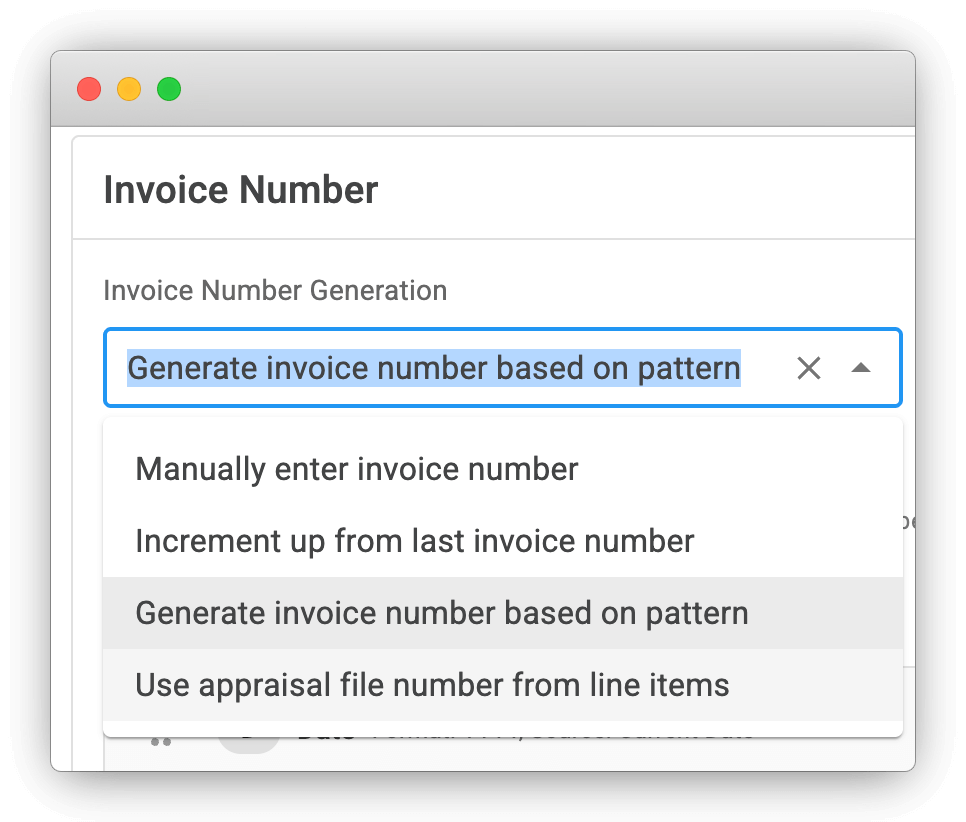 Invoice Number Strategy Options